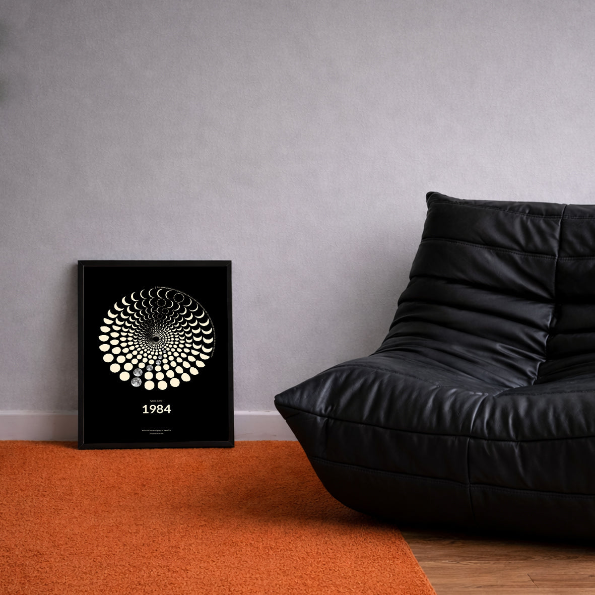 Minimalist Moon Code Poster for the year 1960-2030 - Berlin Design