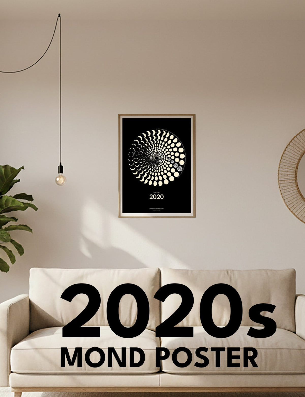 Moon Code Black Your Moon Code | Personalized Birth Year Art 1960–2030 | LUNAR CIRCLES