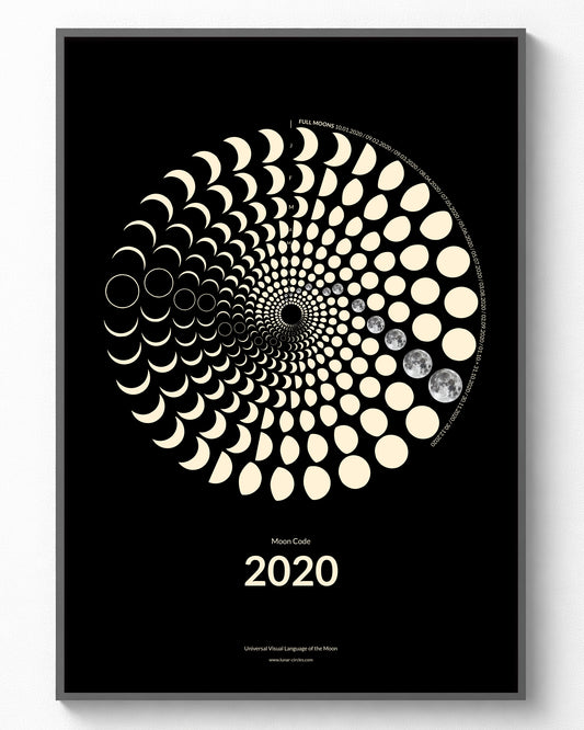 2020 Mondphasen Poster gerahmt – Future Heritage Collection A3 Wandbild