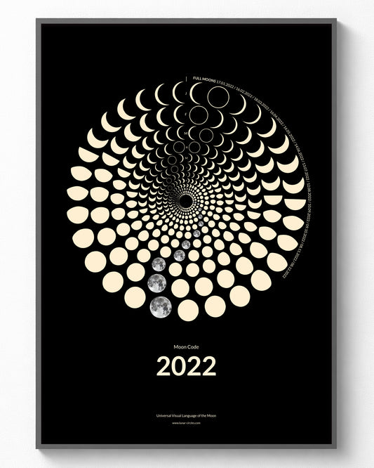 2022 Mondphasen Poster gerahmt – Future Heritage Collection A3 Wandbild