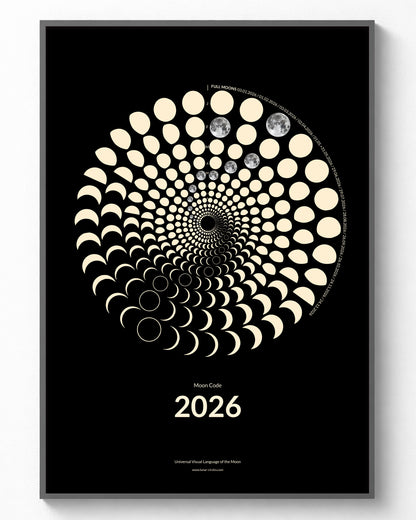 2026 Moon Phase Poster framed Future Heritage Collection A3 wall art
