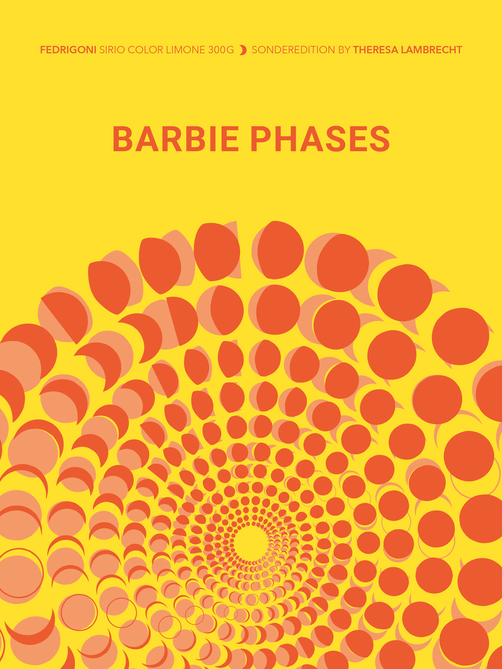 Limitierter Kunstdruck der Mondphasen von 1959 und 2023 auf Fedrigoni Papier. Inspiriert von der Erfindung der Barbie und dem Barbie Film mit Margot Robbie und Ryan Gosling. A3 Poster Design von Theresa Lambrecht.