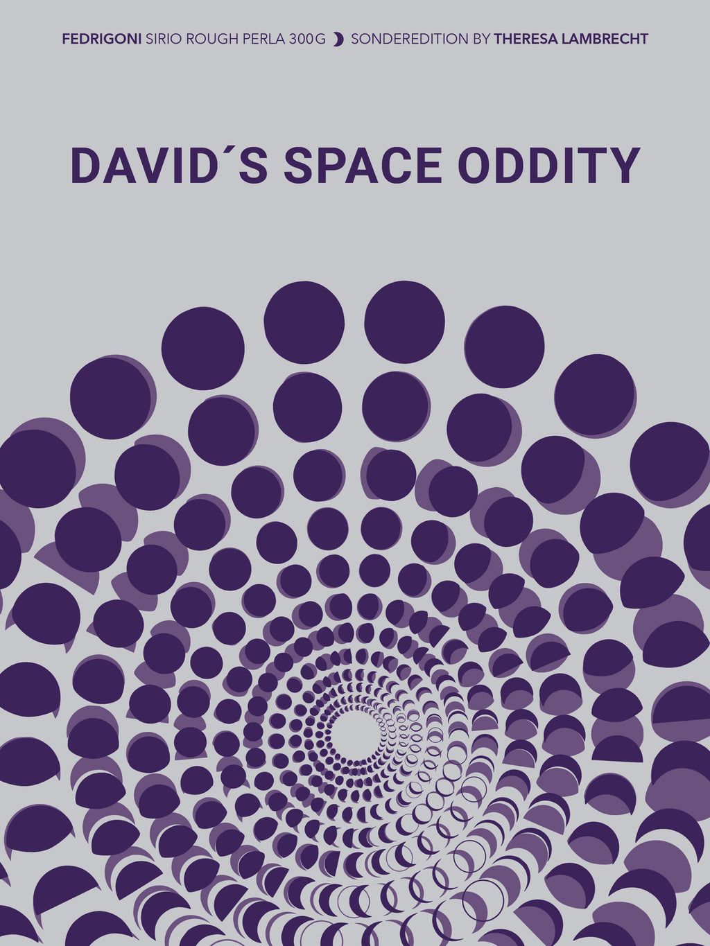Moon Code Poster von Theresa Lambrecht inspiriert von David Bowies Space Oddity (1969) und Moonage Daydream (1972) · Mondphasen-Kunst auf Fedrigoni Special Paper · limitierte Edition für Musikfans, Designliebhaber:innen und Kunstsammler:innen · visuelles Muster kosmischer Rhythmen zwischen Popkultur, Mond und Fantasie