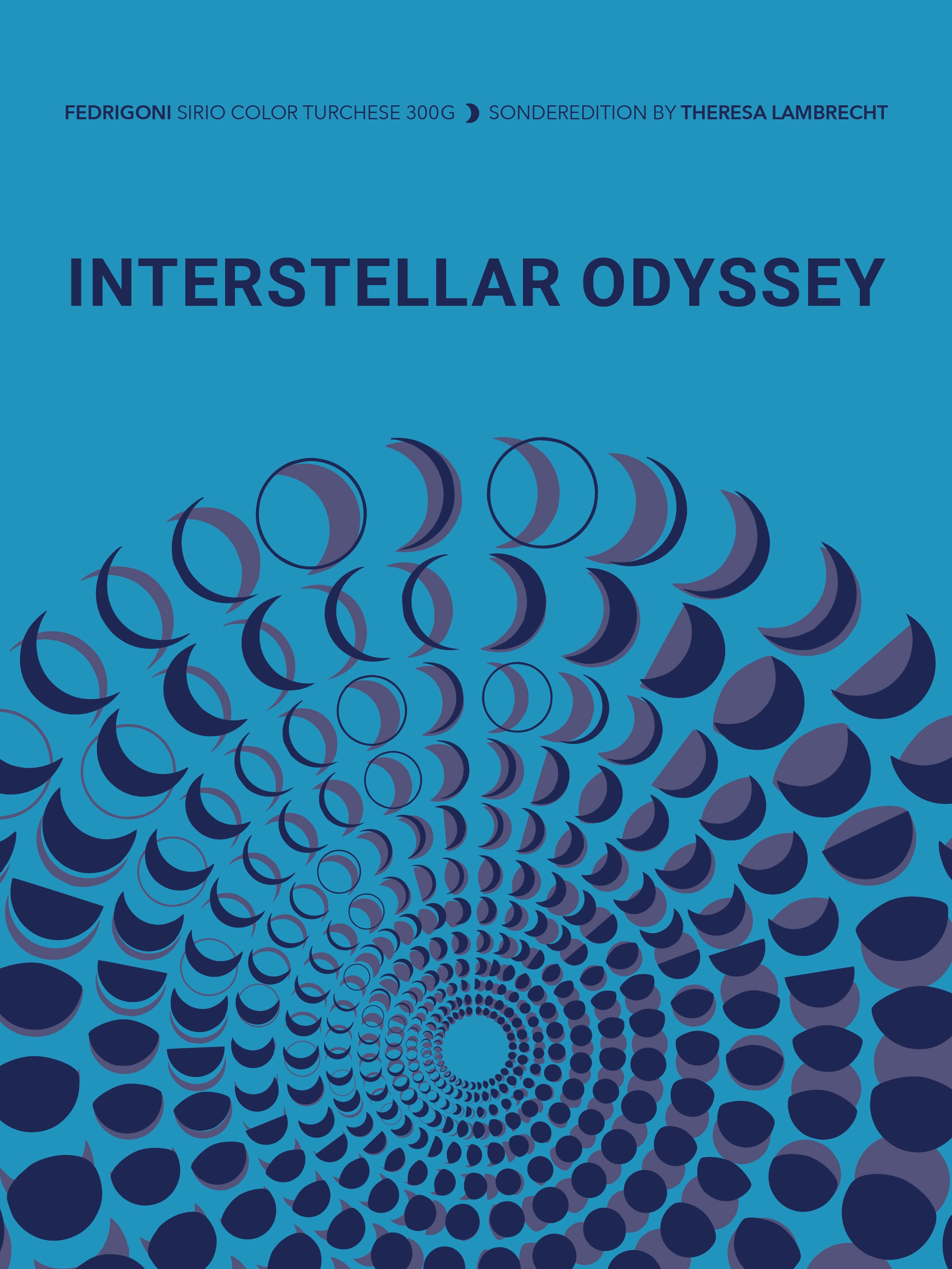Mondphasen Poster 1968 und 2014 – Interstellar Odyssey Edition. Limitierter Moon Code von Theresa Lambrecht. Gedruckt auf Fedrigoni Künstlerpapier.