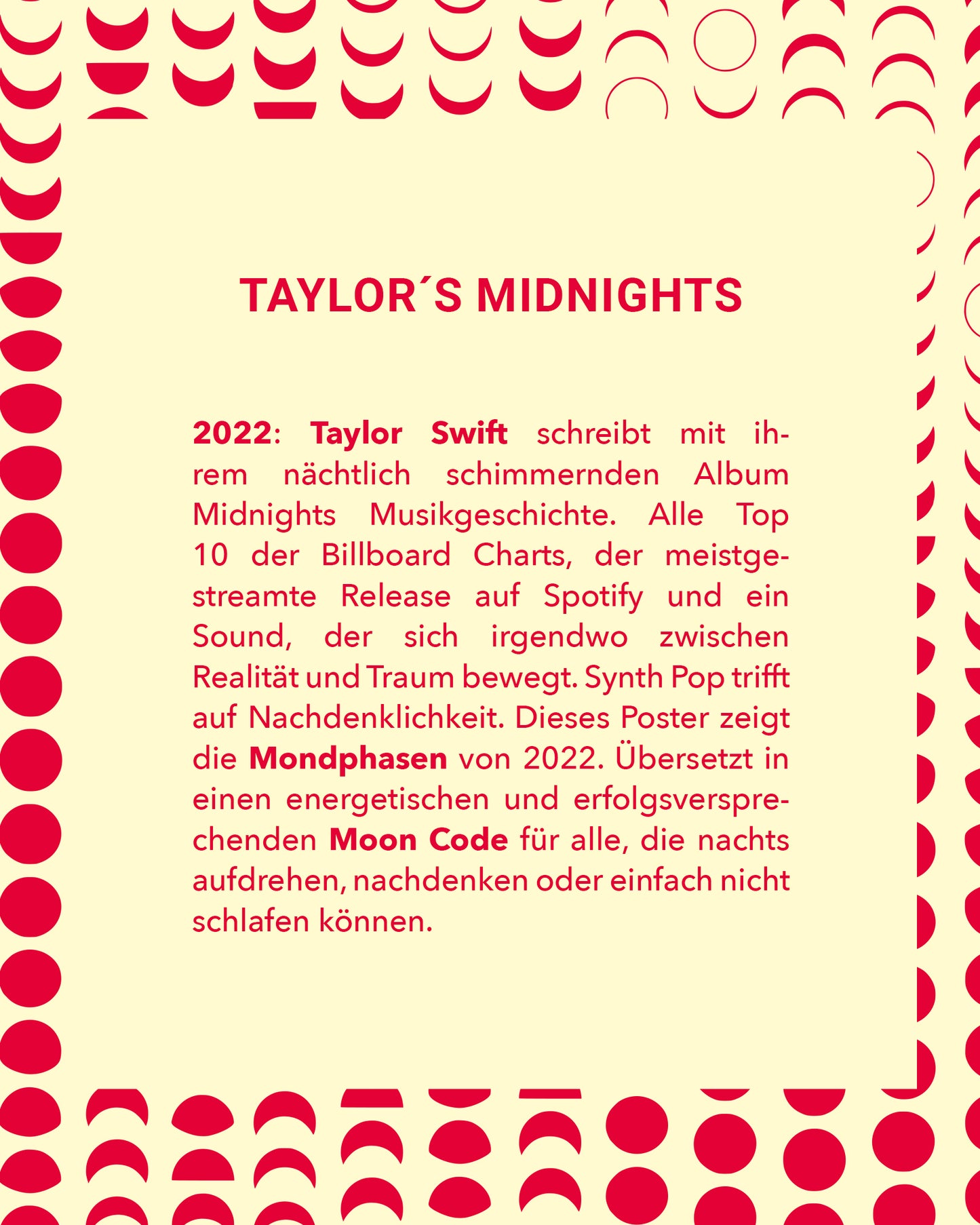 Taylor Swift Moon Codes 2022 - Limitierte Art Print