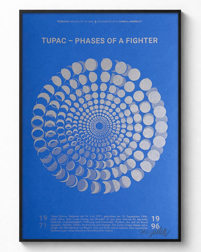 Tupac Moon Code Art Print - Phases of a Fighter Mondphasen Poster, Tupac Art Poster