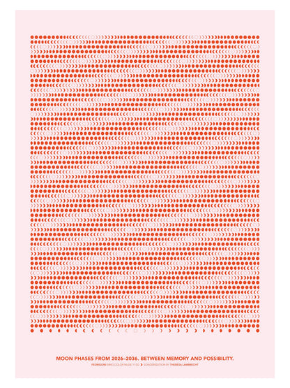 A2 Moon Code Poster mit Mondphasen 2026 bis 2036 · Limitierter Kunstdruck auf Fedrigoni Papier · Theresa Lambrecht Visionäre Edition