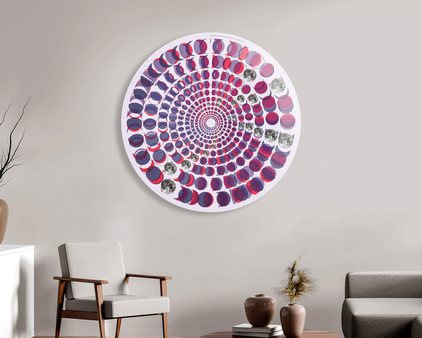 Lunar Circles, hochwertige, zeitlose Kunst mit Bedeutung, besondere, personalisierte Geschenke, limitierte Editionen, Mondscheiben, Mondkunst, spirituelle Kunstwerke