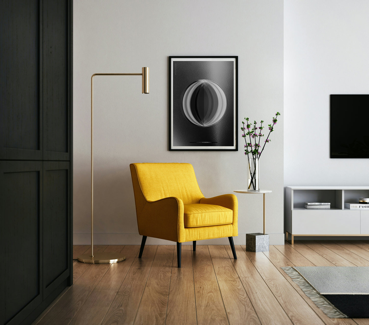 Apollo 11 Mondphasen Poster A3 – Limitierte Edition von Theresa Lambrecht, inspiriert von der Mondlandung 1969, auf hochwertigem Kunstdruckpapier.