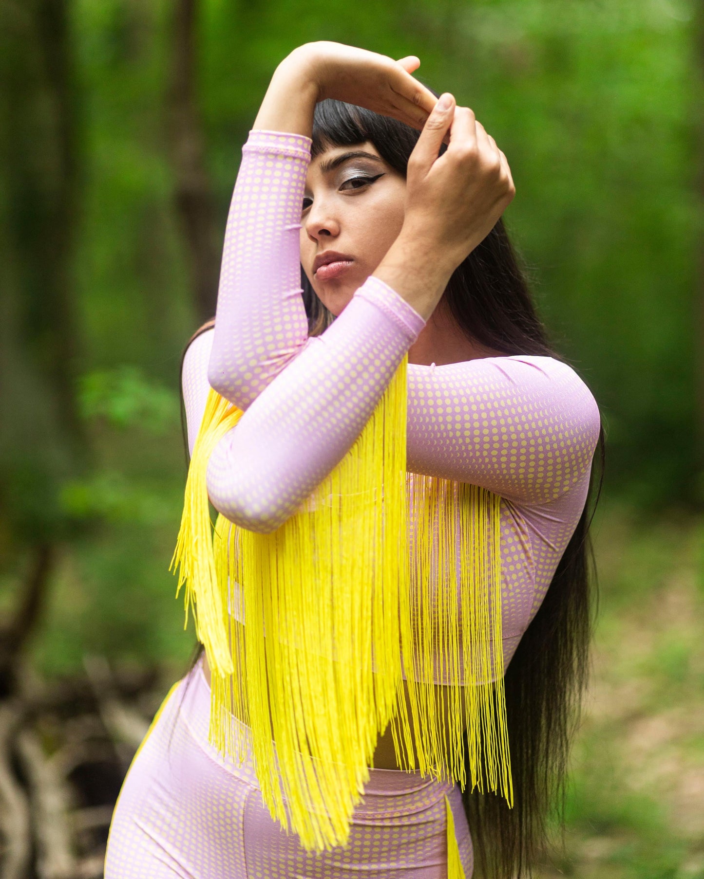 Lunar Circles Fashion – Bodysuit, Bikini, Scarfs, Leggings, Shorts oder Top mit einzigartigem Moon Phases Pattern, inspiriert von echten Mondjahren