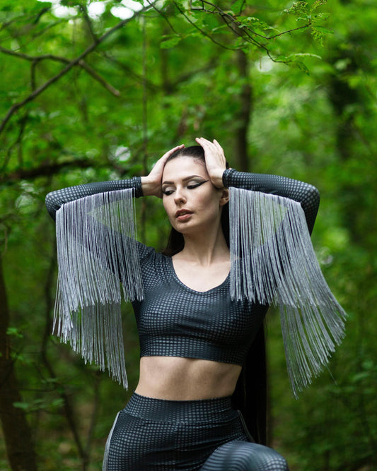 Lunar Circles Fashion – Bodysuit, Bikini, Scarfs, Leggings, Shorts oder Top mit einzigartigem Moon Phases Pattern, inspiriert von echten Mondjahren