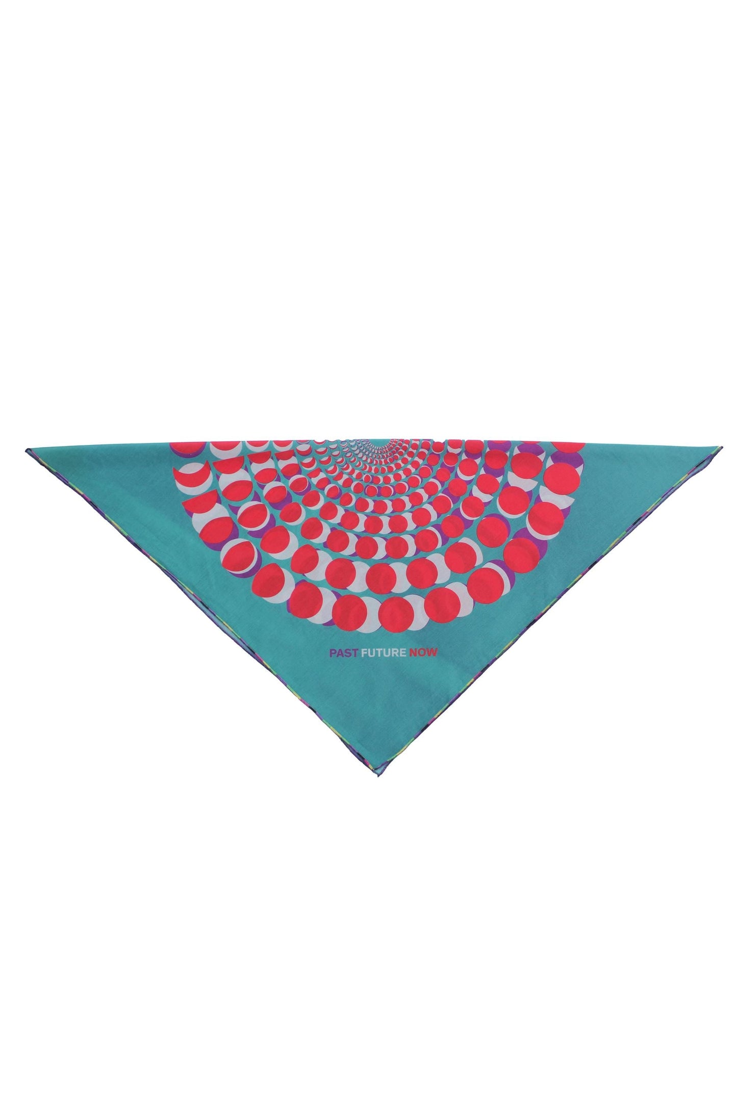 Buntes Designer Tuch mit Mond Pattern Print, Bio Seide, limitierte Edition Fashion Kollaboration, Lunar Circles 