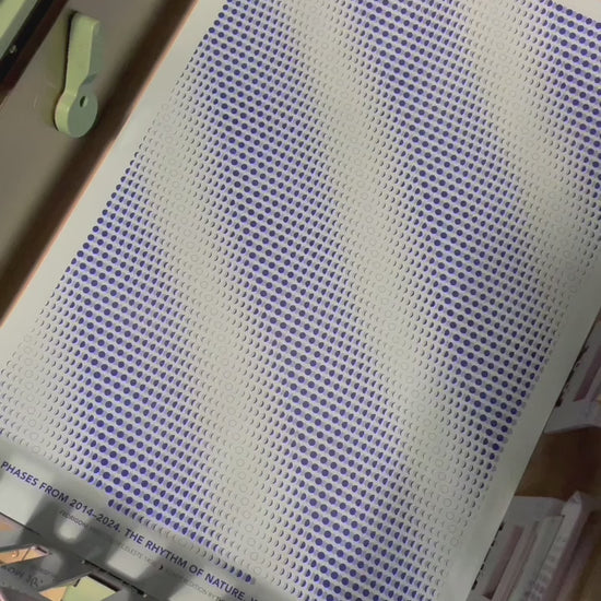 A2 Kunstdruck Mondphasen 2014 bis 2024, Moon Code Poster auf Fedrigoni Papier, Limitierte Edition von Theresa Lambrecht für Astrofans und Kunstliebhaber