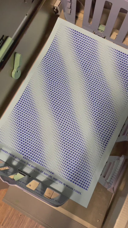 A2 Kunstdruck Mondphasen 2014 bis 2024, Moon Code Poster auf Fedrigoni Papier, Limitierte Edition von Theresa Lambrecht für Astrofans und Kunstliebhaber